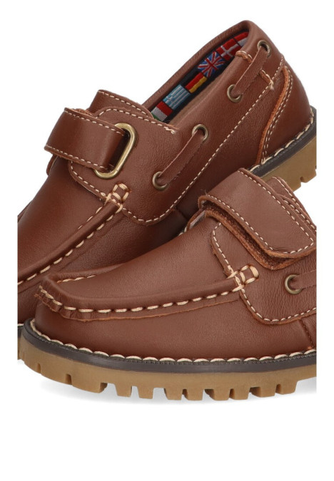 Nautico kiova mocasin de niño LUNA KIDS a766 marron piel suela plana