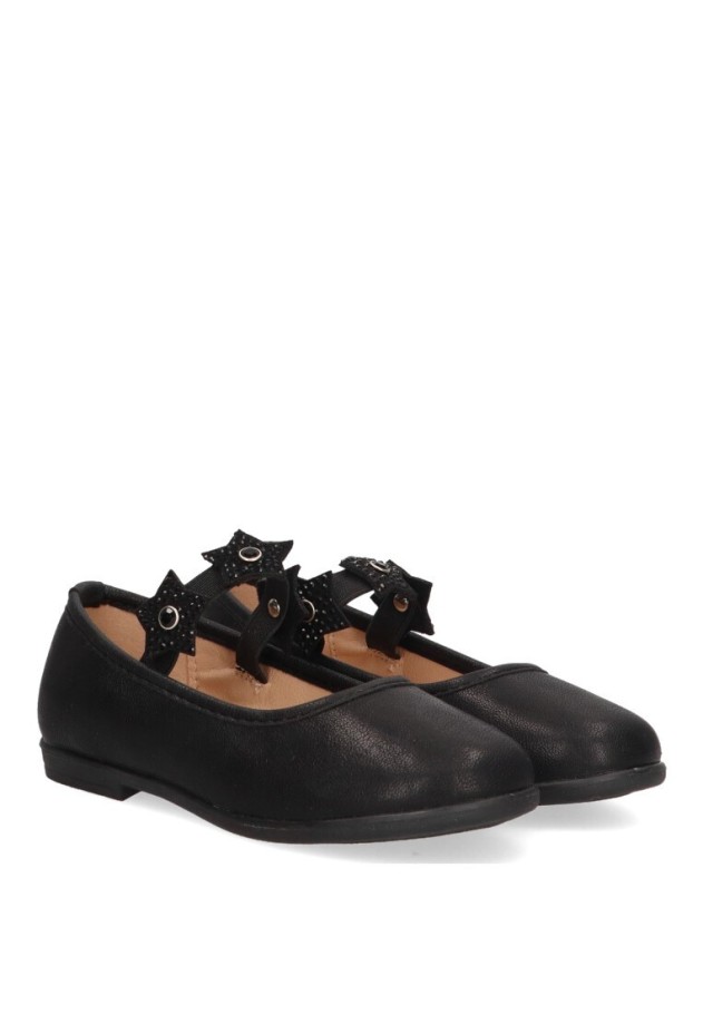 Bailarina  de niña LUNA KIDS c424 negro sintetico suela plana