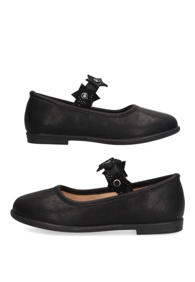 Bailarina  de niña LUNA KIDS c424 negro sintetico suela plana