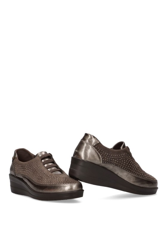 Zapato de mujer AMARPIES amd25360 taupe sintetico cuña media