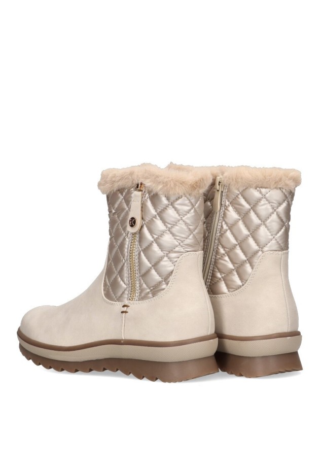 Botin de mujer ETIKA 11113 beige sintetico suela plana