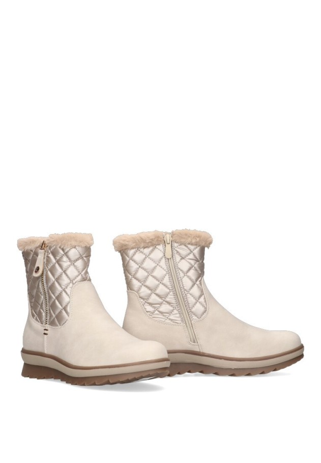 Botin de mujer ETIKA 11113 beige sintetico suela plana