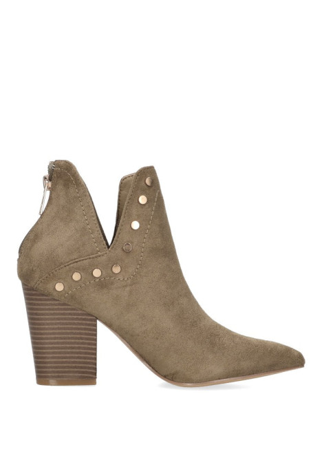 Botin de mujer ETIKA 113301 taupe antelina tacón alto