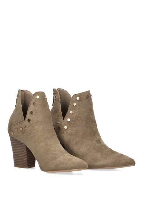 Botin de mujer ETIKA 113301 taupe antelina tacón alto