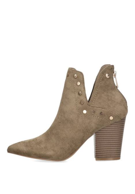 Botin de mujer ETIKA 113301 taupe antelina tacón alto