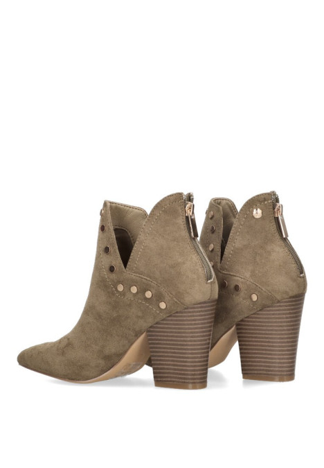 Botin de mujer ETIKA 113301 taupe antelina tacón alto