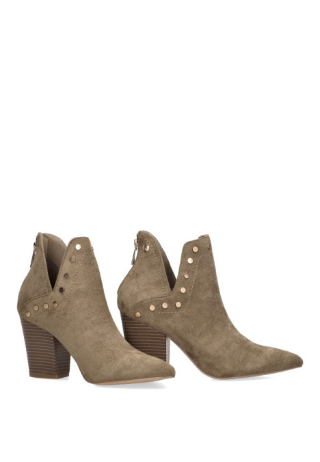 Botin de mujer ETIKA 113301 taupe antelina tacón alto