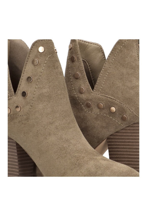 Botin de mujer ETIKA 113301 taupe antelina tacón alto