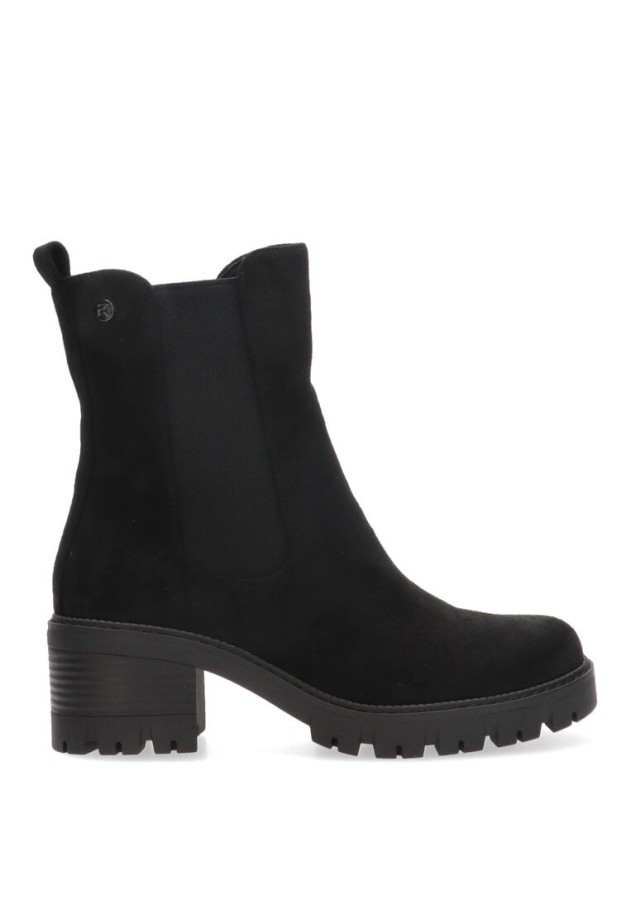 Botin de mujer ETIKA 11921 negro antelina tacón medio