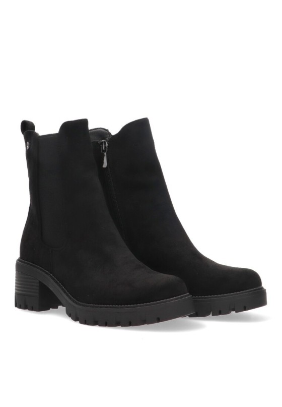 Botin de mujer ETIKA 11921 negro antelina tacón medio