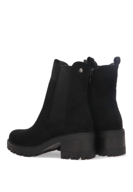 Botin de mujer ETIKA 11921 negro antelina tacón medio