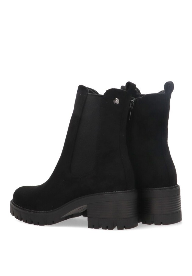 Botin de mujer ETIKA 11921 negro antelina tacón medio