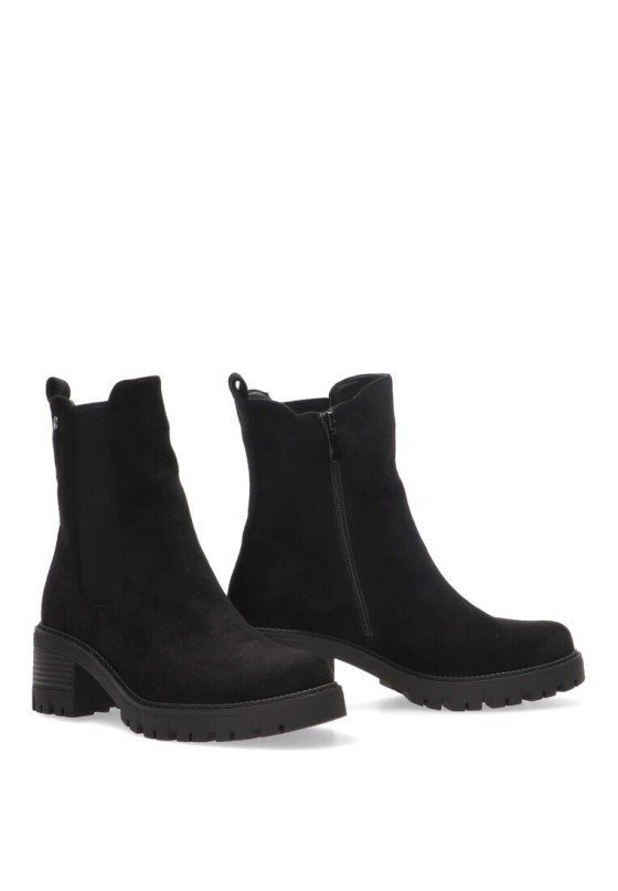 Botin de mujer ETIKA 11921 negro antelina tacón medio