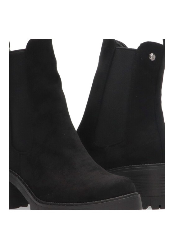 Botin de mujer ETIKA 11921 negro antelina tacón medio