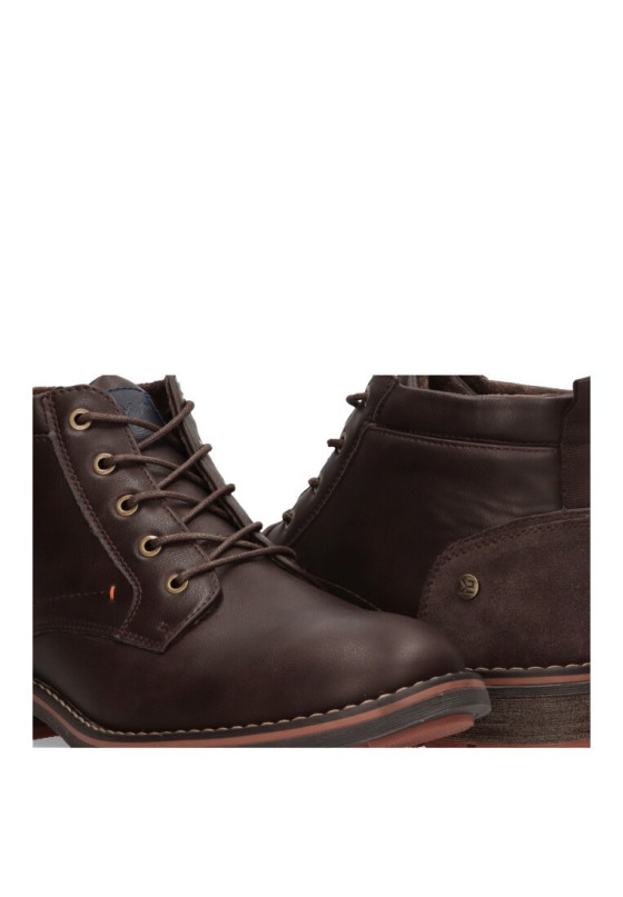 Botin de hombre ETIKA 70906 marron sintetico suela plana