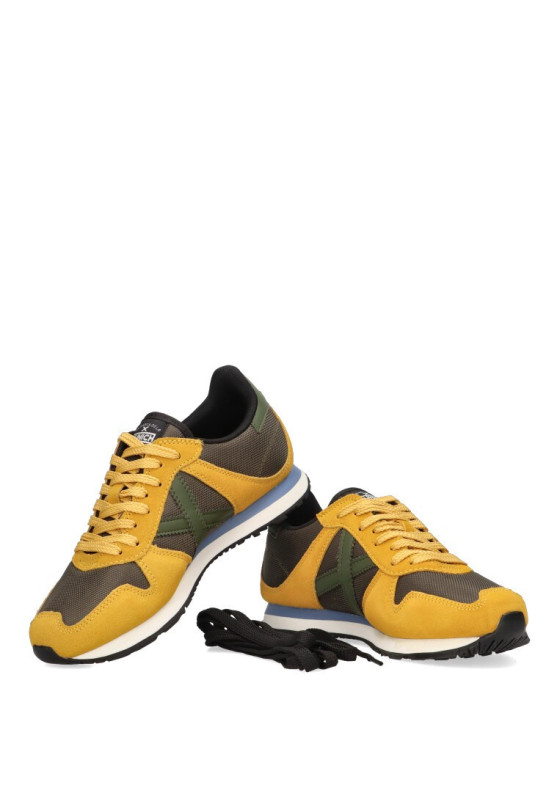 Deportivo de hombre MUNICH massana mostaza piel suela plana