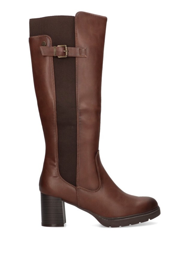 Bota de mujer HISPAFLEX 23250 cuero sintetico tacón alto