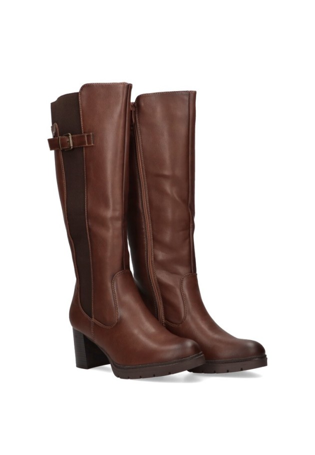 Bota de mujer HISPAFLEX 23250 cuero sintetico tacón alto
