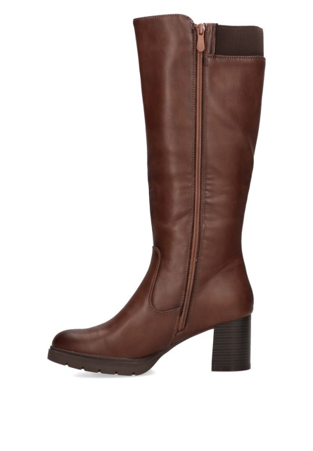 Bota de mujer HISPAFLEX 23250 cuero sintetico tacón alto
