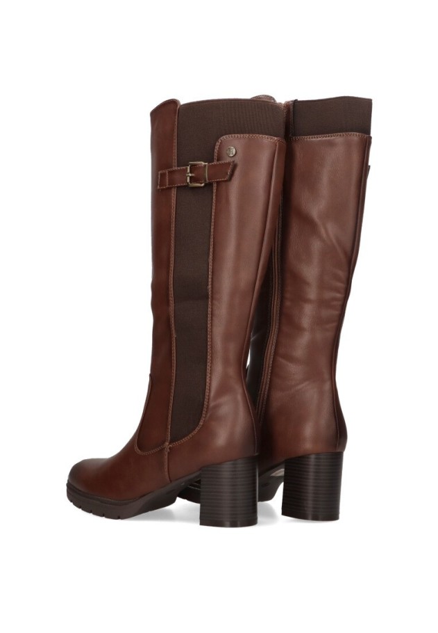 Bota de mujer HISPAFLEX 23250 cuero sintetico tacón alto