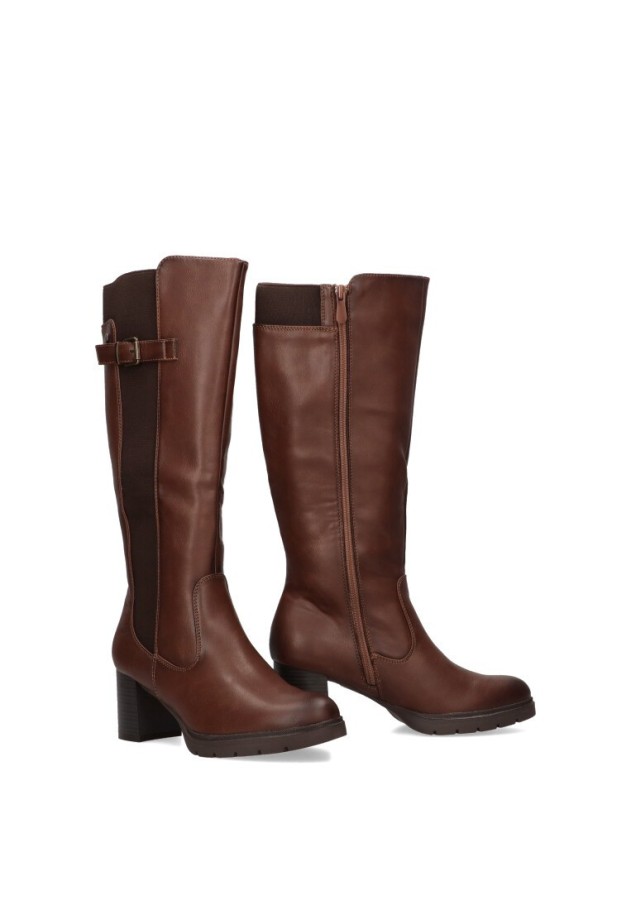 Bota de mujer HISPAFLEX 23250 cuero sintetico tacón alto