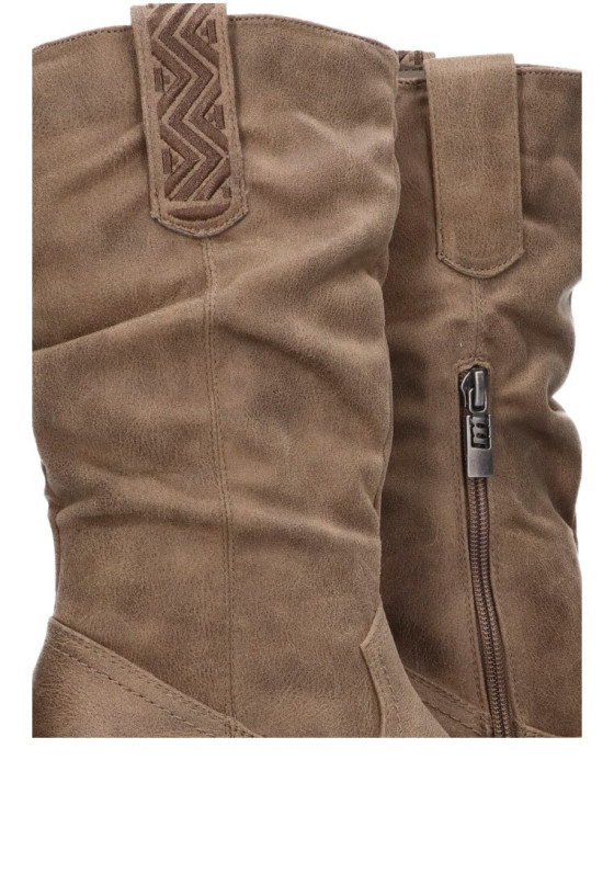 Bota de mujer MUSTANG 52761 taupe sintetico tacón medio