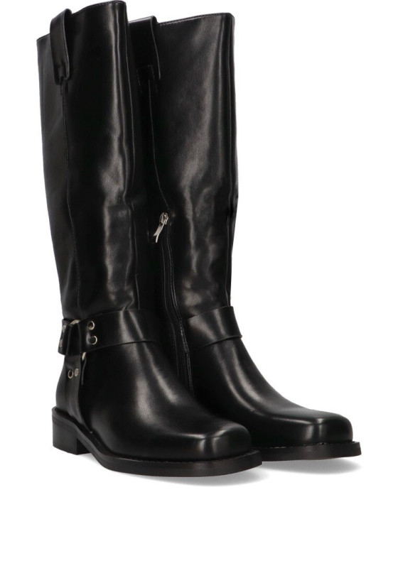 Bota de mujer GALLEVANI 52072 negro antelina suela plana