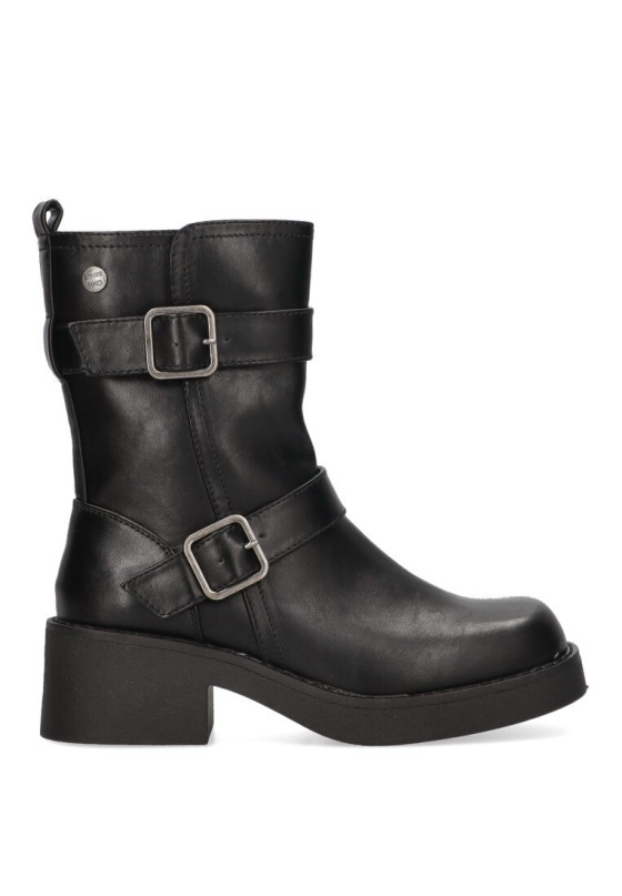 Botin de mujer NIKO AMORE 11920 negro sintetico suela plana
