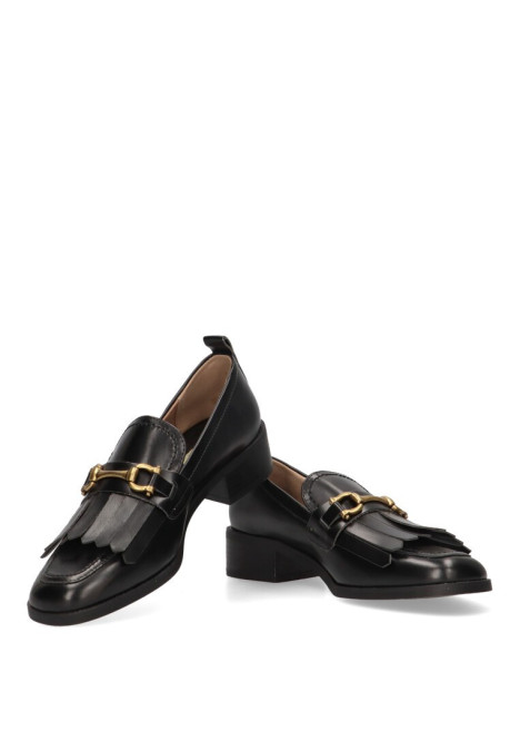 Nautico kiova mocasin de mujer LUNA TREND m3610 negro sintetico suela plana
