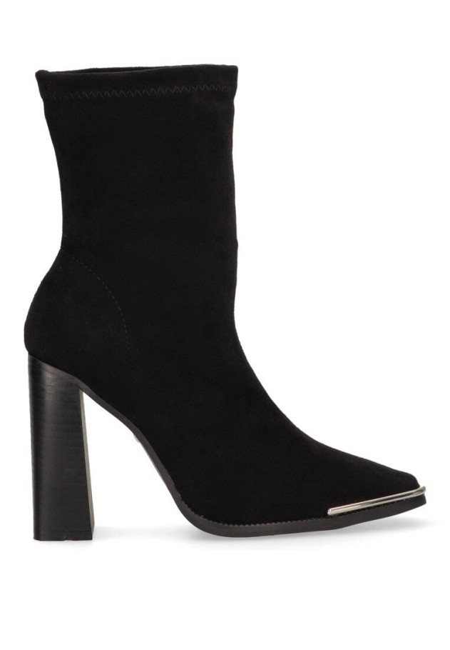 Botin de mujer SUPER MODE 9025 negro antelina tacón alto