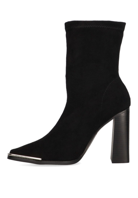 Botin de mujer SUPER MODE 9025 negro antelina tacón alto