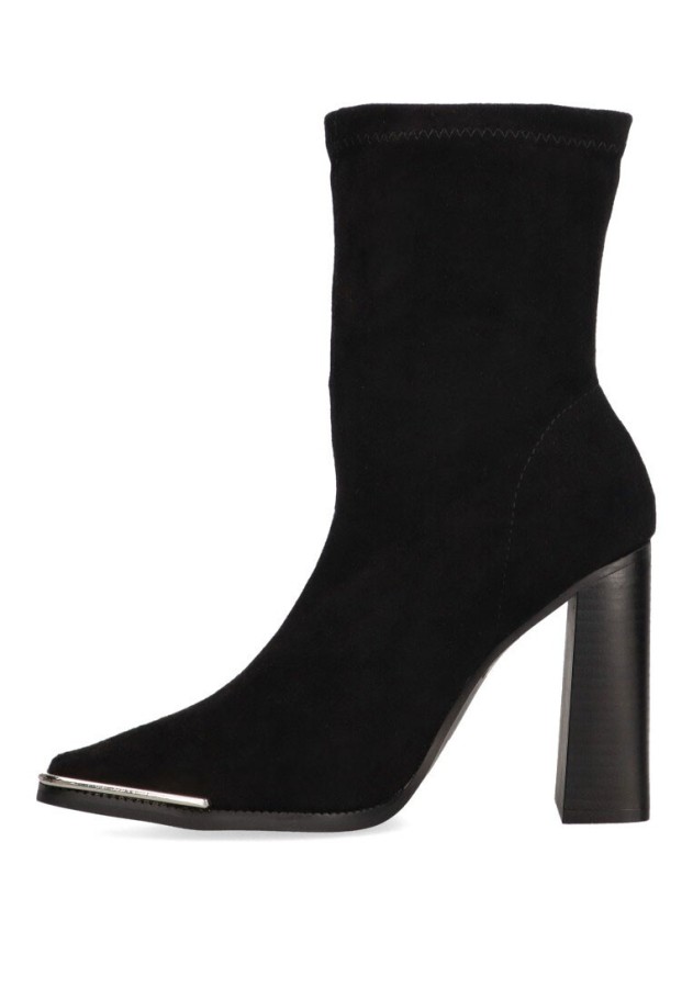 Botin de mujer SUPER MODE 9025 negro antelina tacón alto