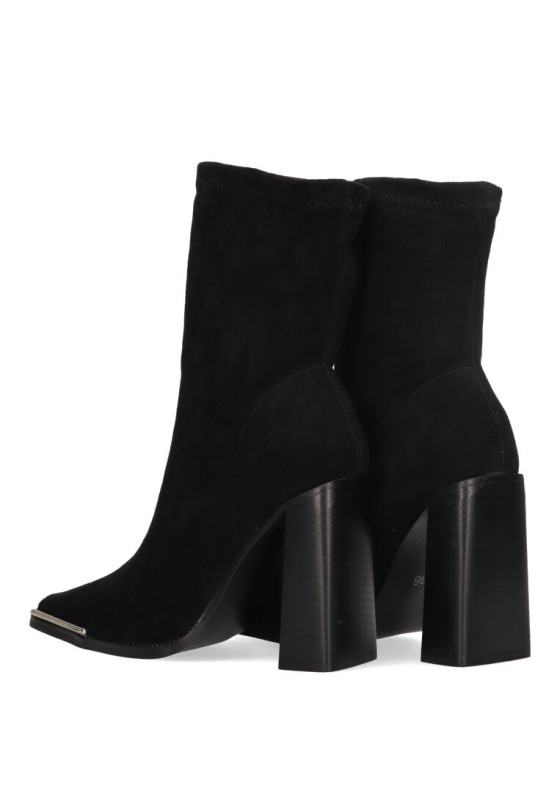 Botin de mujer SUPER MODE 9025 negro antelina tacón alto