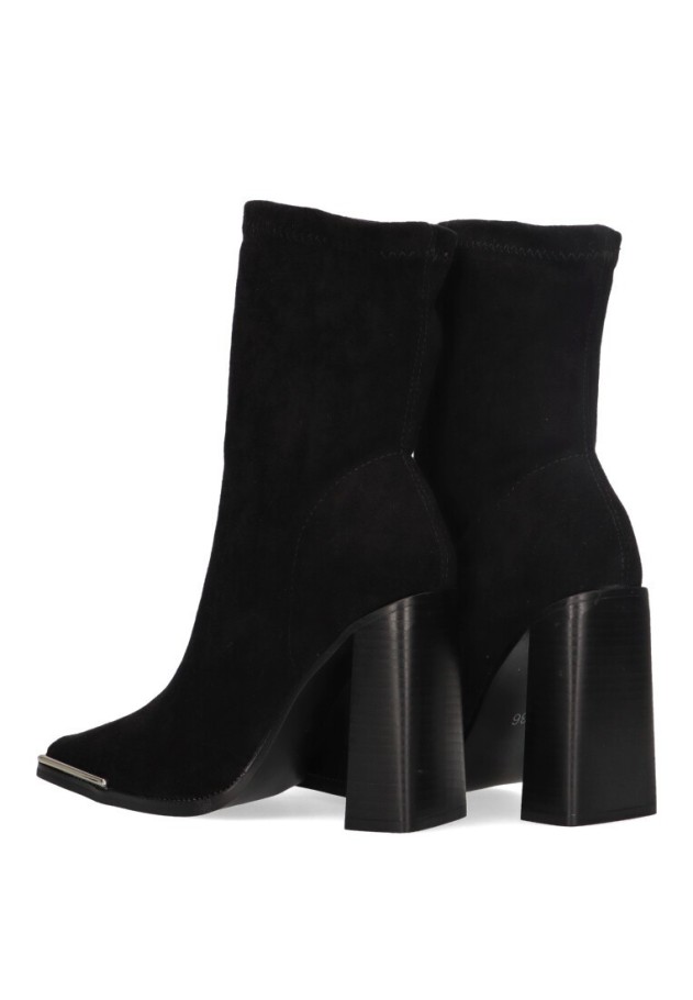 Botin de mujer SUPER MODE 9025 negro antelina tacón alto