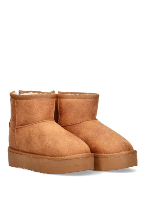 Botin de mujer BREAK AND WALK 543003 camel textil  suela plana