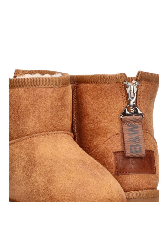 Botin de mujer BREAK AND WALK 543003 camel textil  suela plana