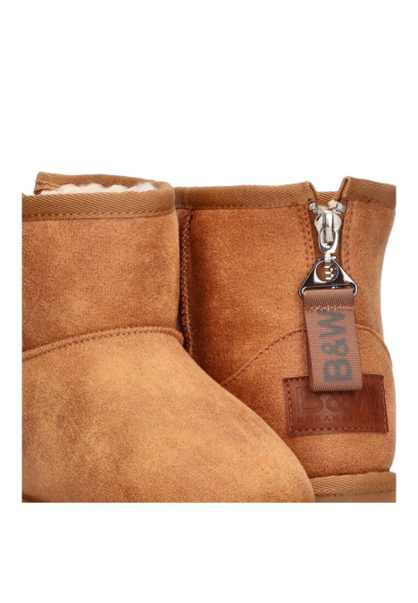 Botin de mujer BREAK AND WALK 543003 camel textil  suela plana