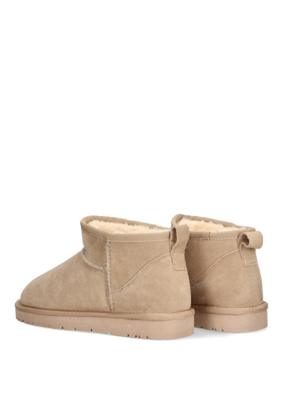 Botin de mujer Luna Collection 71-762 beige piel suela plana