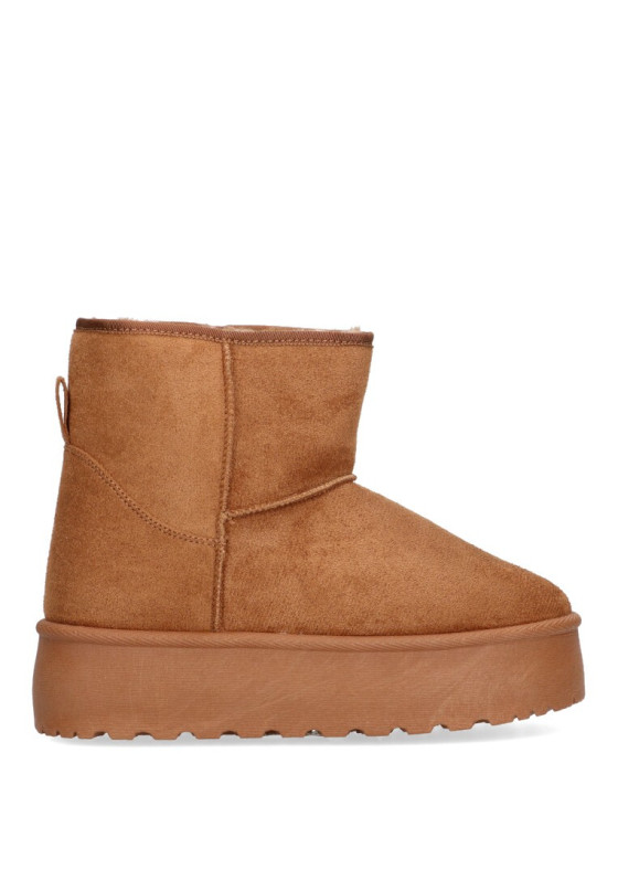 Botin de mujer STAY 15-1921 camel antelina suela doble