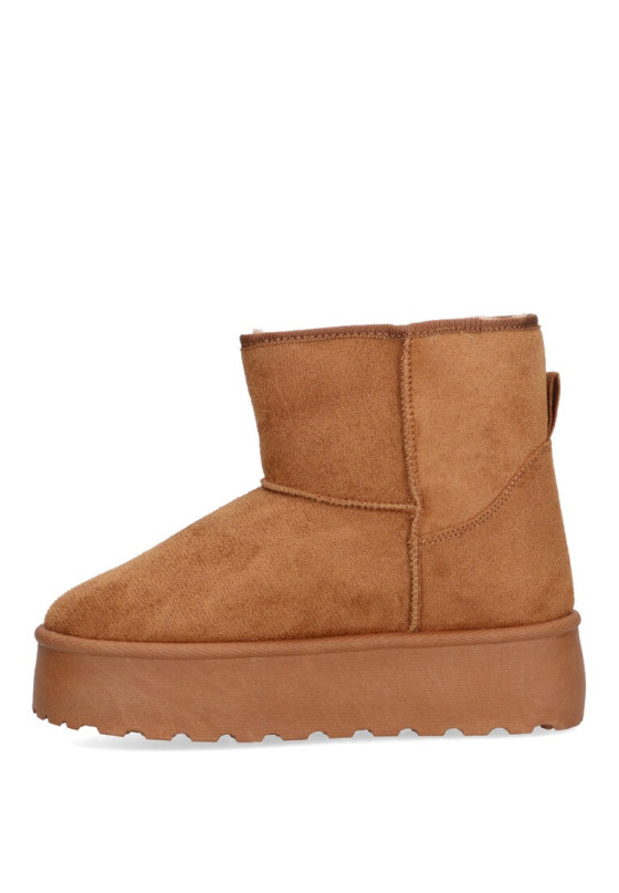 Botin de mujer STAY 15-1921 camel antelina suela doble