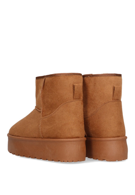 Botin de mujer STAY 15-1921 camel antelina suela doble