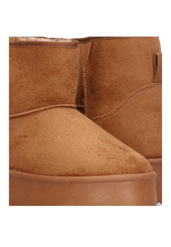 Botin de mujer STAY 15-1921 camel antelina suela doble