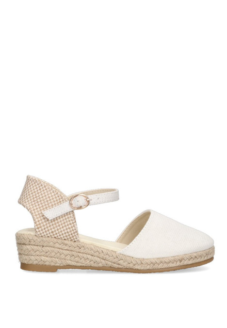 Alpargata de niña LUNA KIDS c209 blanco sintetico cuña media