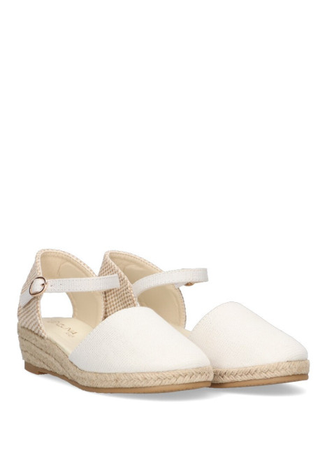 Alpargata de niña LUNA KIDS c209 blanco sintetico cuña media