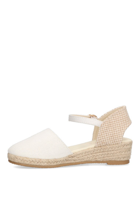 Alpargata de niña LUNA KIDS c209 blanco sintetico cuña media