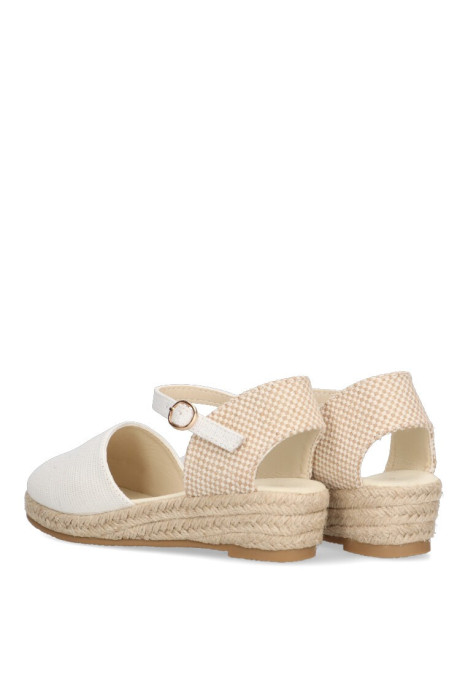 Alpargata de niña LUNA KIDS c209 blanco sintetico cuña media