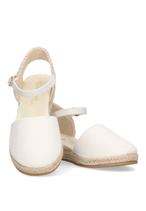 Alpargata de niña LUNA KIDS c209 blanco sintetico cuña media