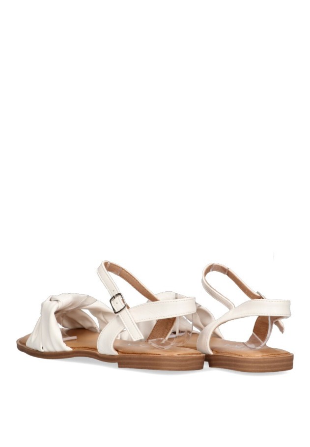 Sandalia de mujer ETIKA 10023 blanco sintetico suela plana