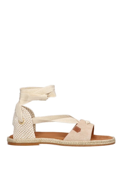 Sandalia de mujer POPA capri boreal oro piel suela plana