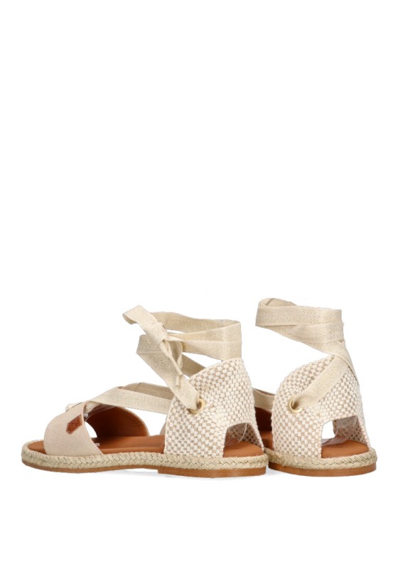 Sandalia de mujer POPA capri boreal oro piel suela plana